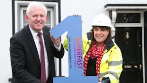 Frank McManus, head of wholesale sales and services at BT Ireland, and Julie Massey, project implementation manager at BT Ireland