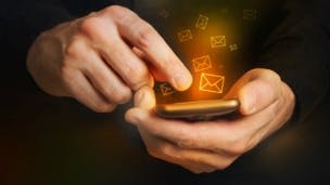 Mobile phone in use