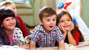 Kids watching TV