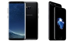 iPhone 7 and Samsung Galaxy S8