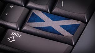Scottish flag on keyboard