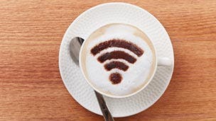 Wi-Fi sign on coffee