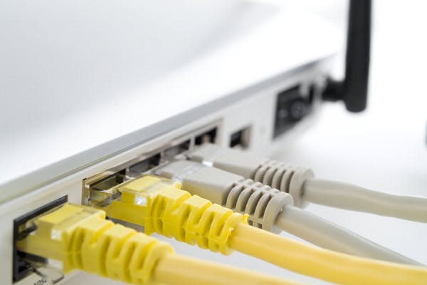 Router with cables