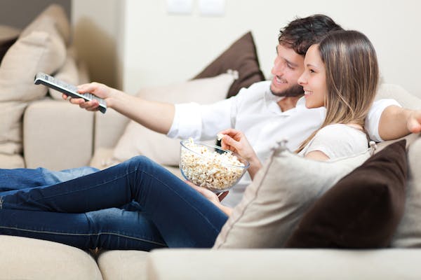 Couple watching a film