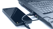 Mobile phone tethered to laptop
