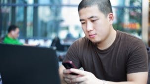 Man using laptop