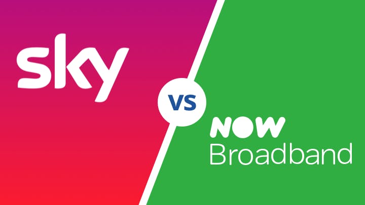 Sky Vs NOW Broadband logo
