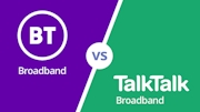BT Vs Talk Talk broadband logos