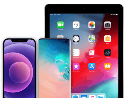 Image of iphone, ipad and samsung devices
