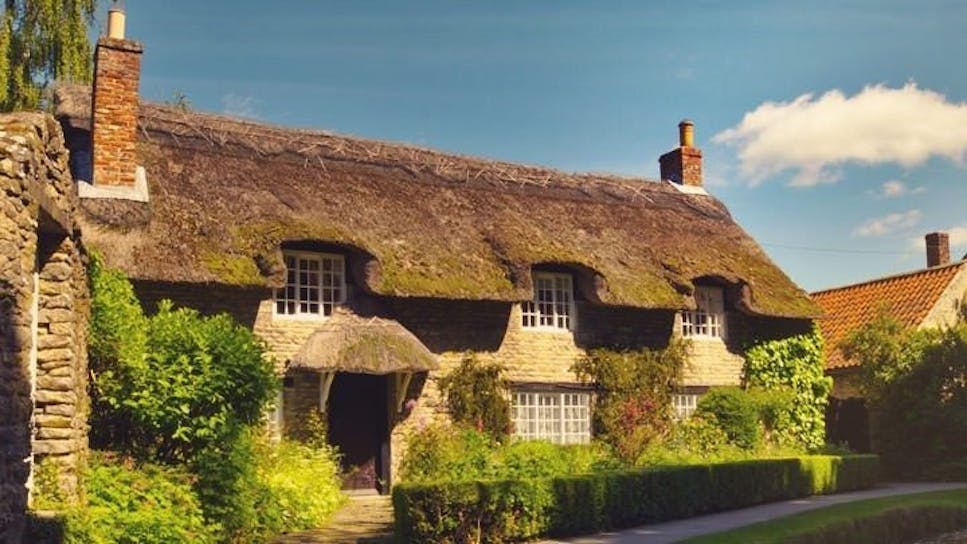 thatched roof cottage