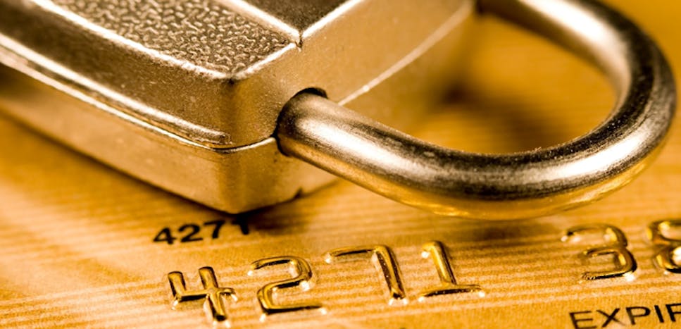 Lock on a credit card