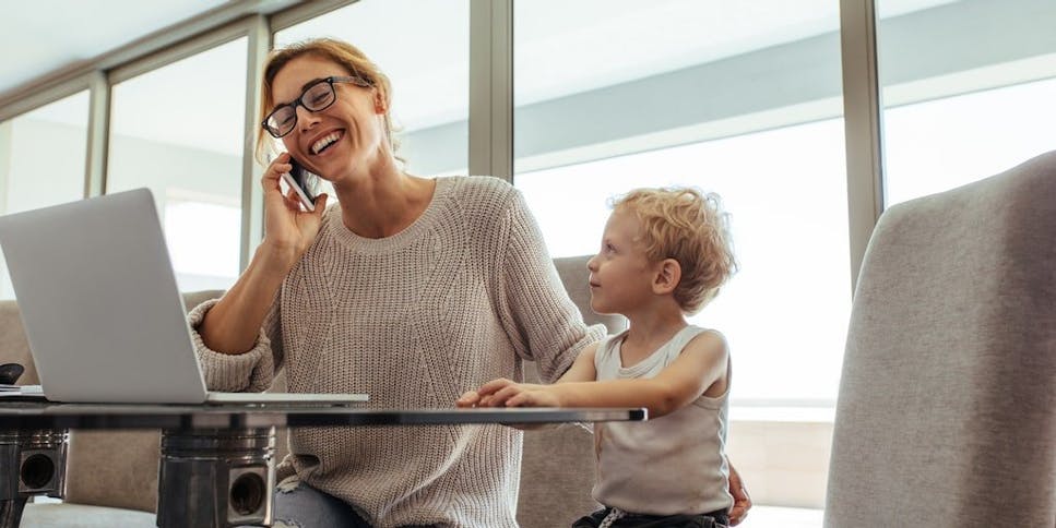 Mother on phone
