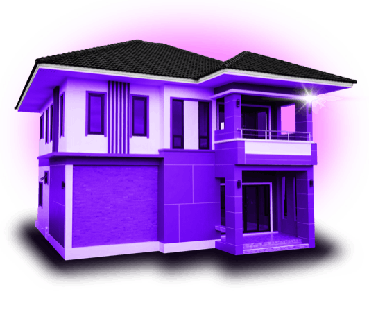 Image of a house in purple hues
