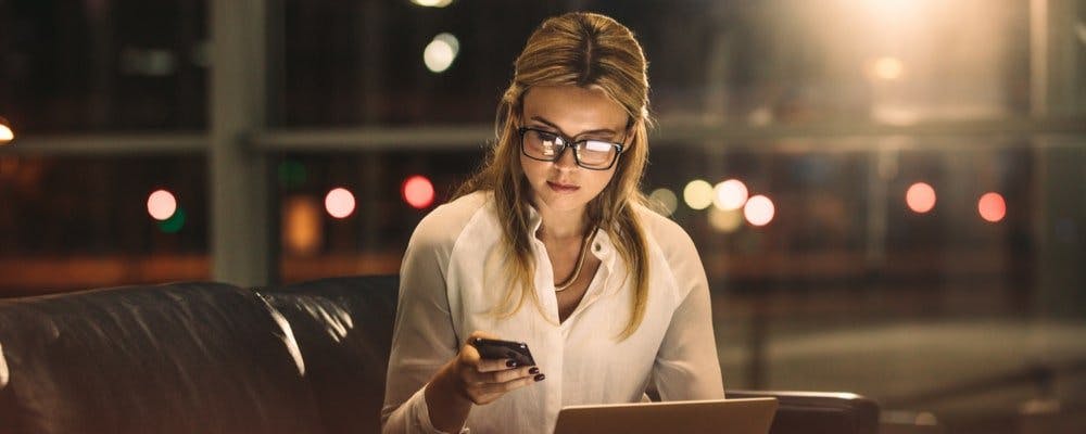 woman using phone
