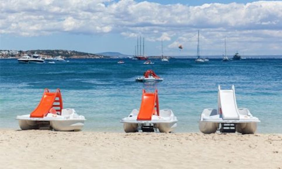 Pedalos on a Majorcan beach