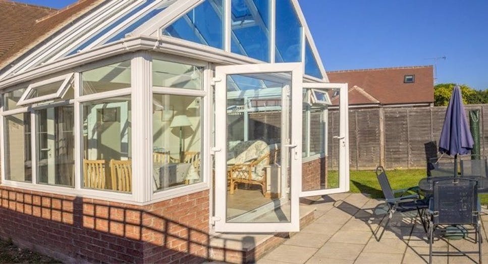 Conservatory with doors open