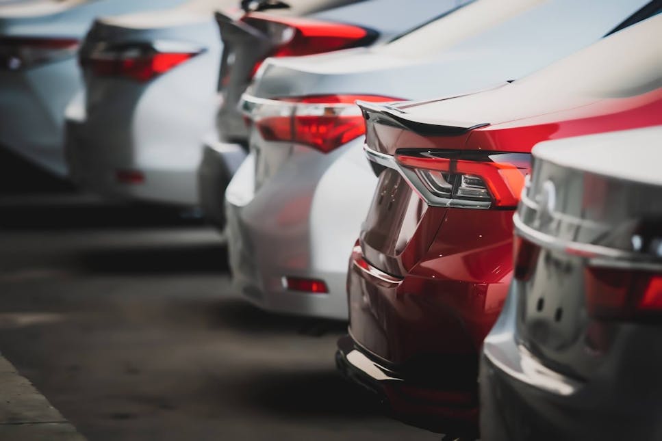row of cars