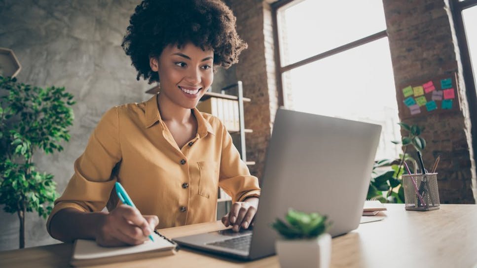 woman using laptop