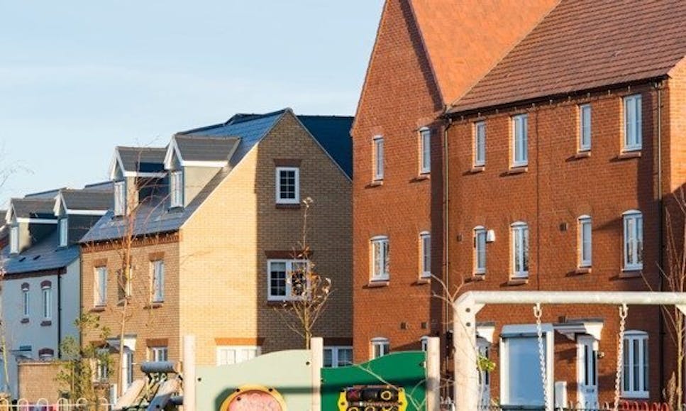 Houses on a sunny UK street