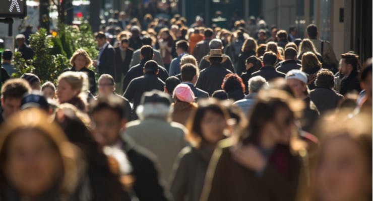 Crowd walking
