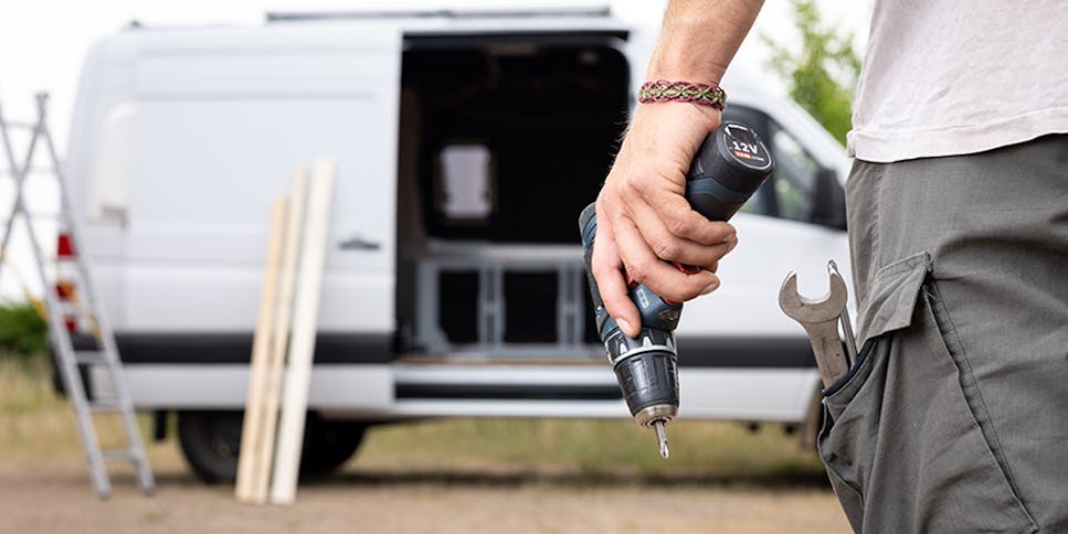 tools in van