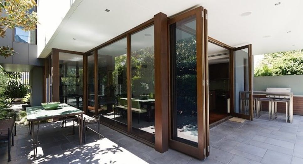 Home with bi fold doors in sun