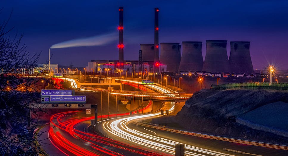 UK motorway at night