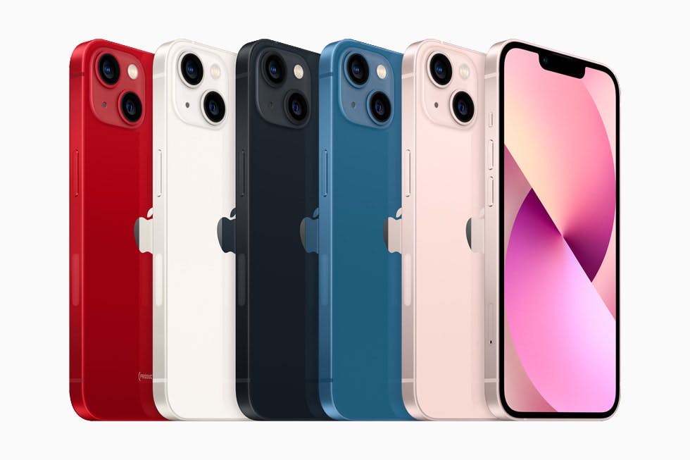 iphone 13 in various colours