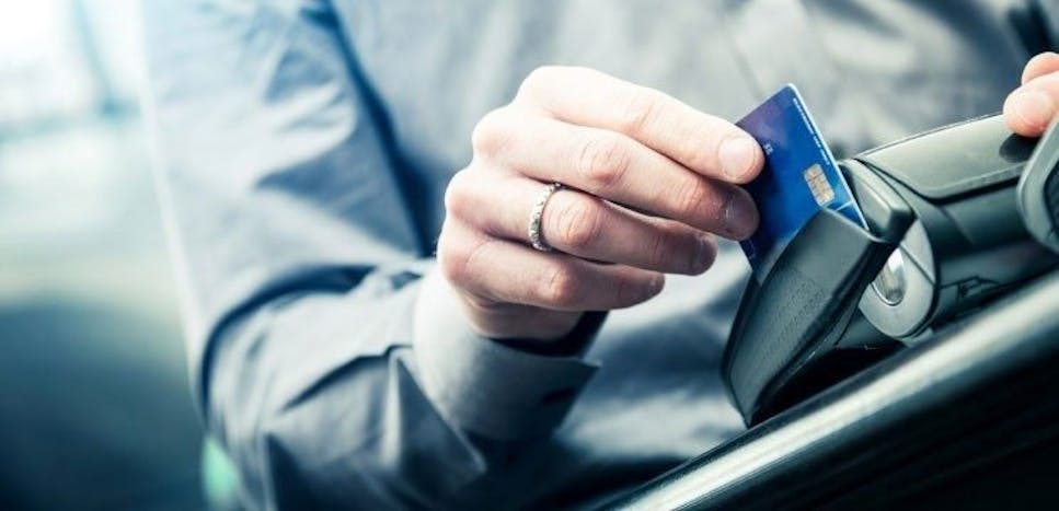 Person using a credit card