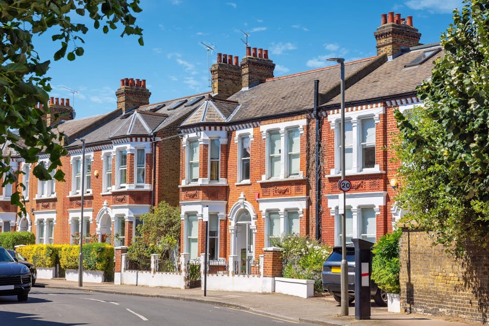 row of traditional terraced houses