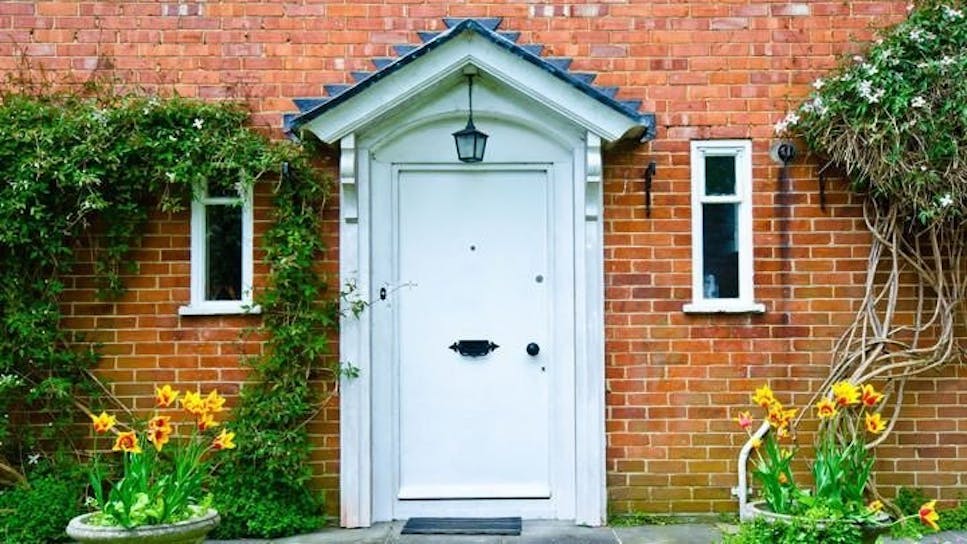 The front door of a cottage