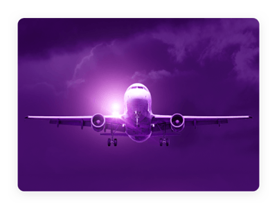 purple image of plane 
