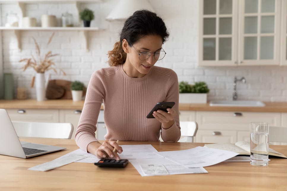 woman doing calculations
