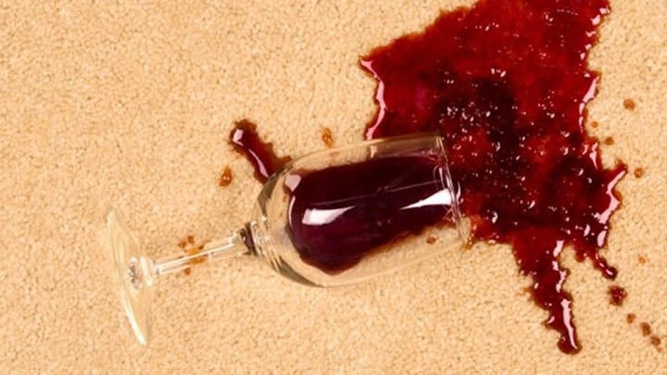 Wine glass spill on floor