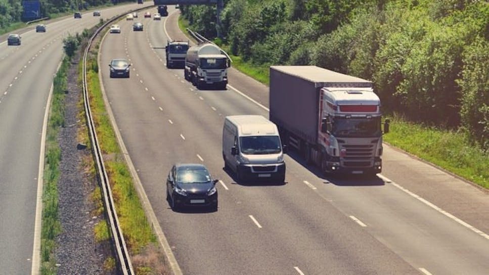 Van on motorway