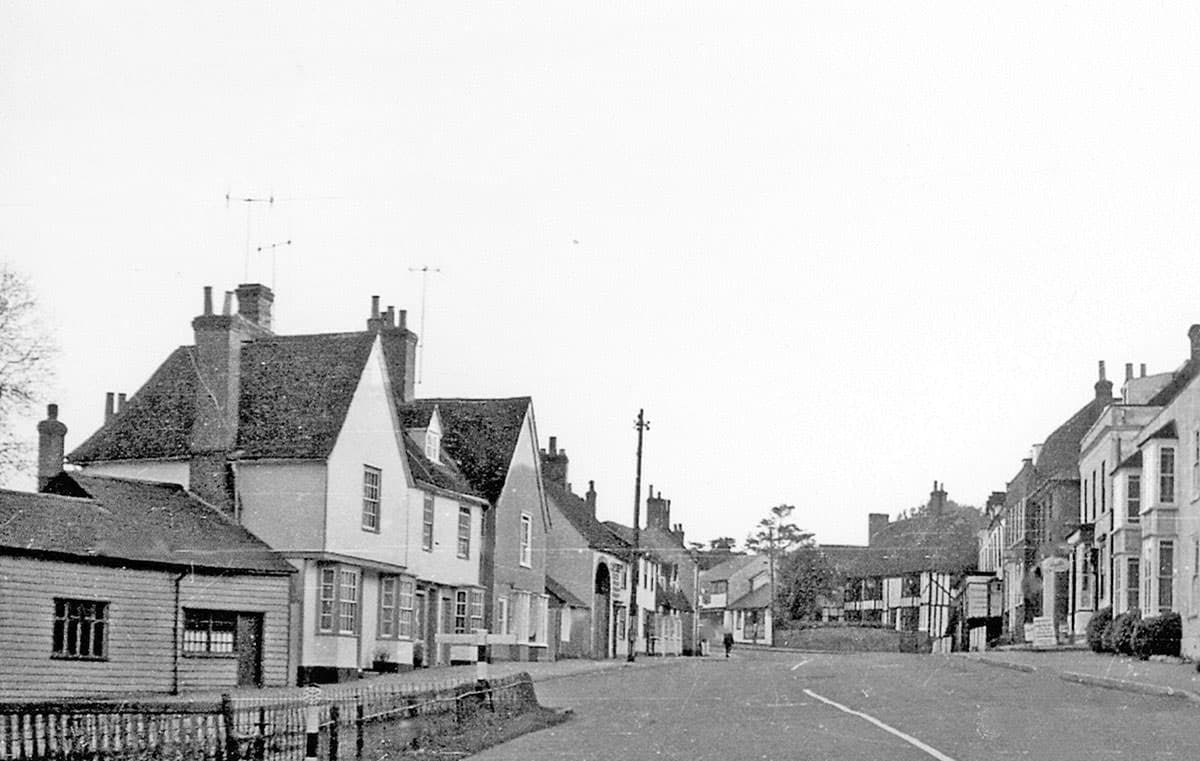 Street scene black and white UK