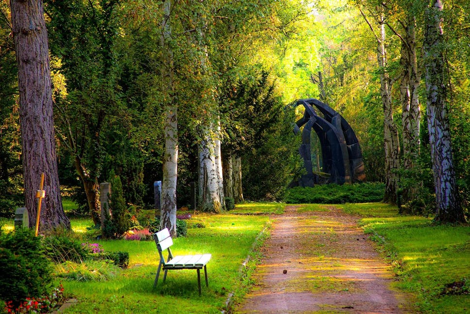 A peaceful garden graveyard