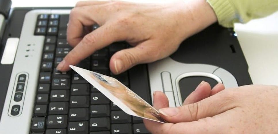 Laptop and credit card