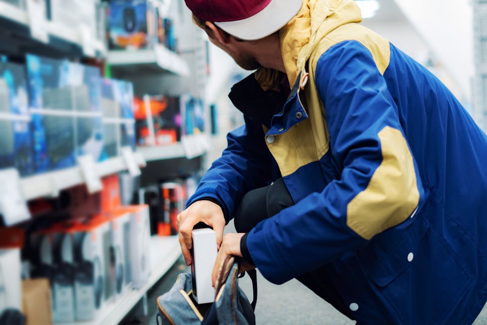 Man shoplifting in store
