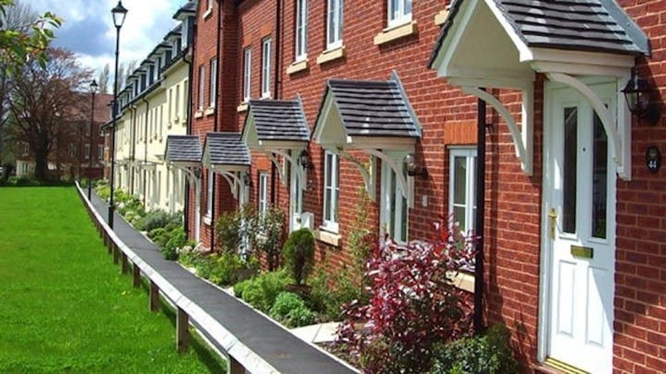 Row of modern terraced houses