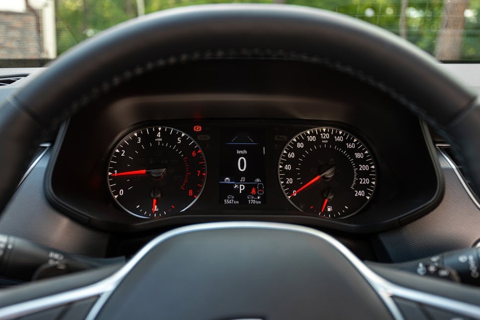 Car dashboard with odometer