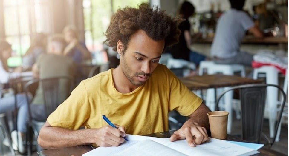 student studying