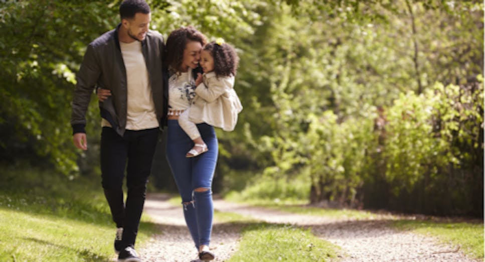 Family walking in the park