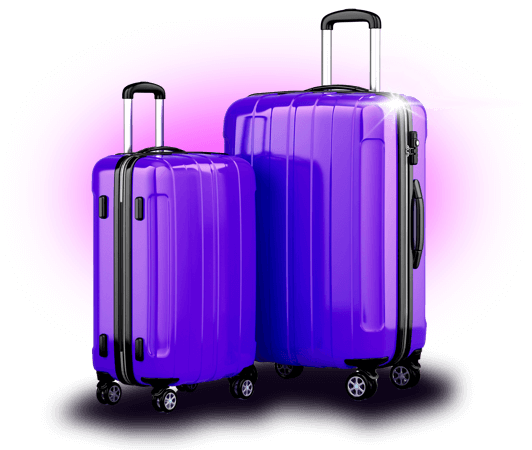 Purple suitcases