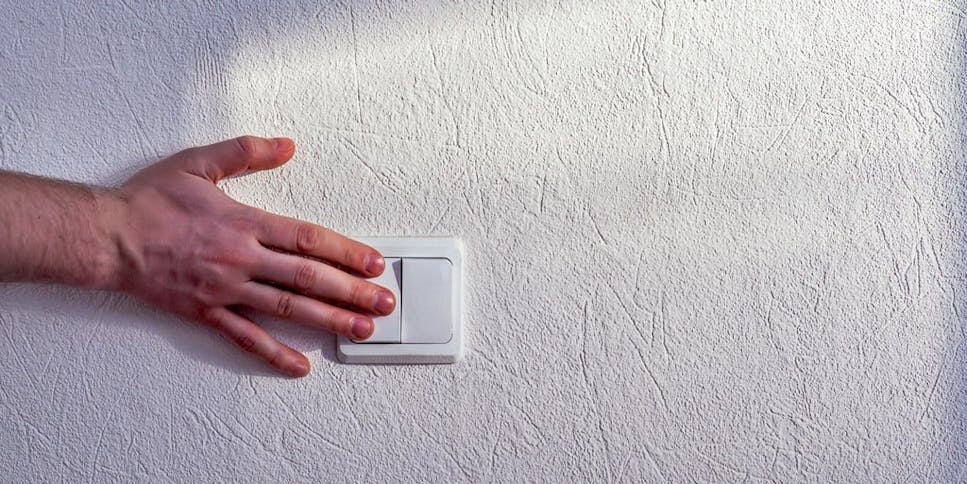 Light switch being turned off