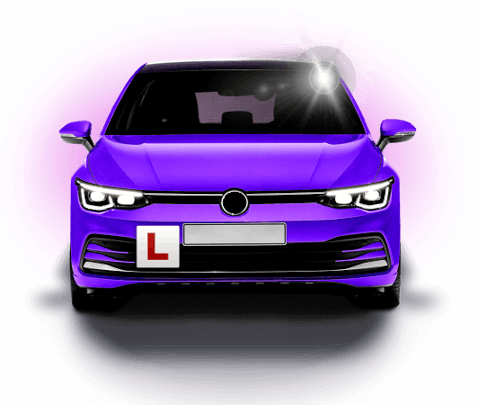 Purple car with L plates
