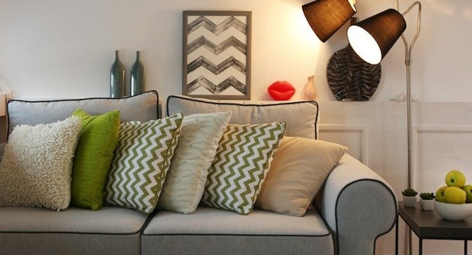 Lights on in living room