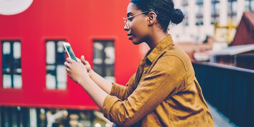 Woman looking at phone