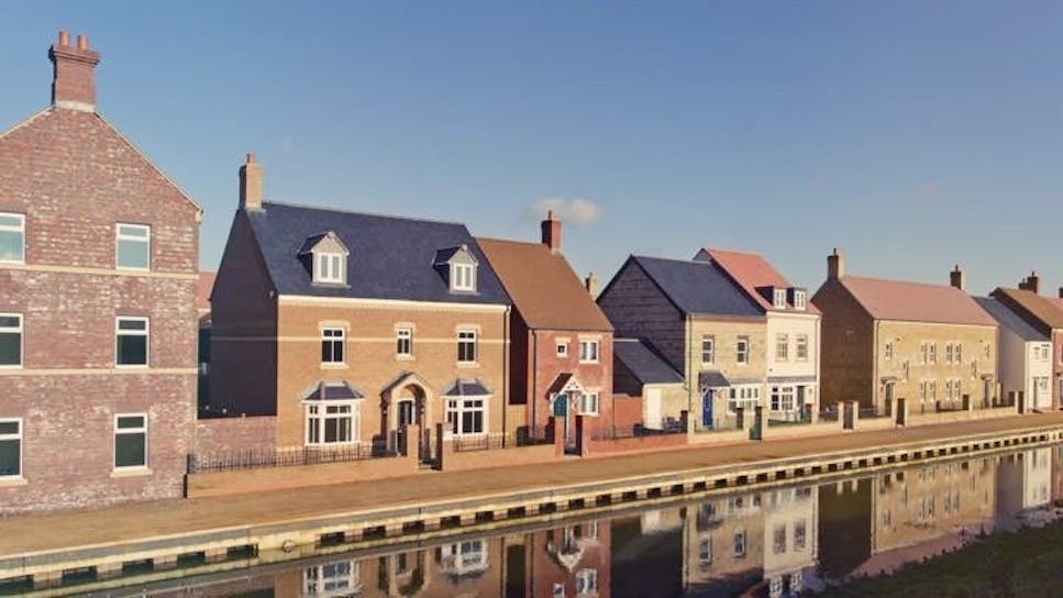 Houses along a river