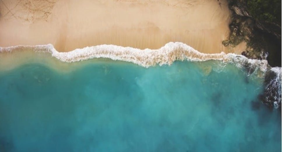 Beach shot from sky